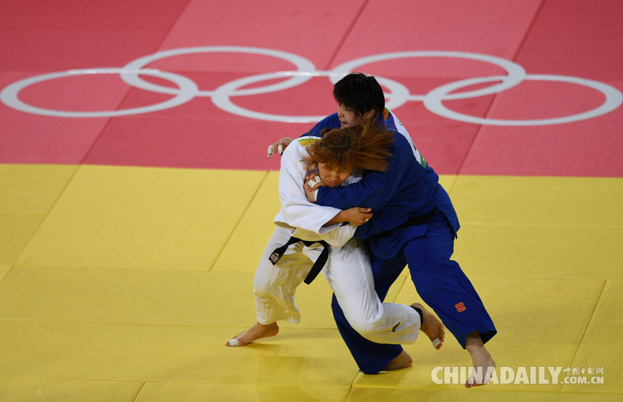 女子柔道78公斤級銅牌戰 于頌一本摘下銅牌