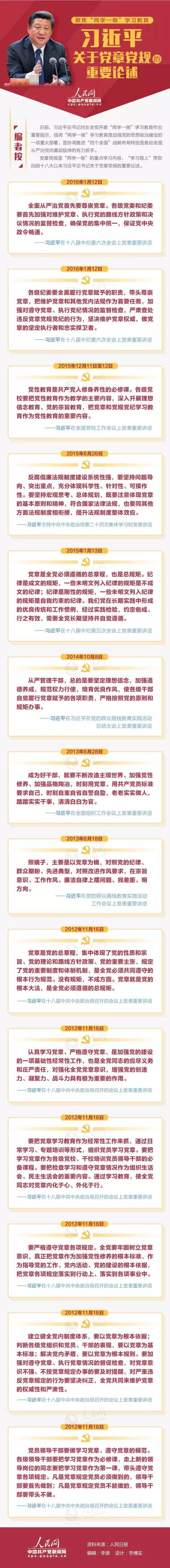 習近平關于黨章黨規的重要論述