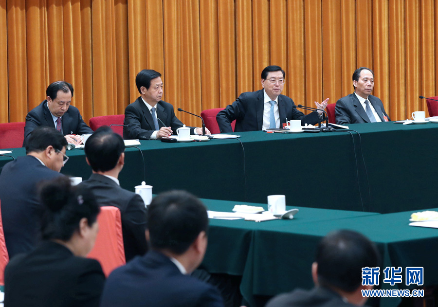 習近平李克強張德江俞正聲劉云山張高麗分別參加全國人大會議一些代表團審議