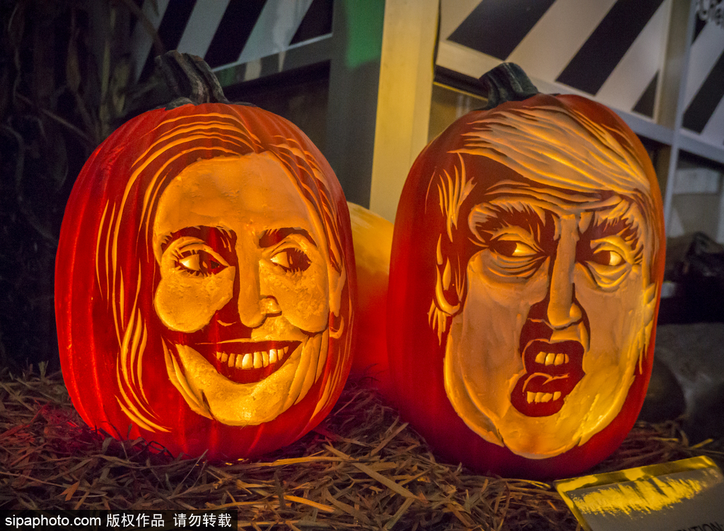 當美國大選遇上萬圣節 盤點節日期間的“特朗普希拉里”