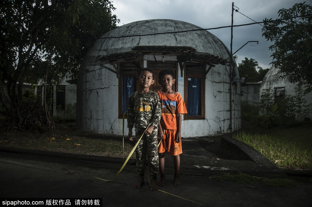 印尼海嘯十年后的災民村 圓頂房屋造型奇特成旅游景點