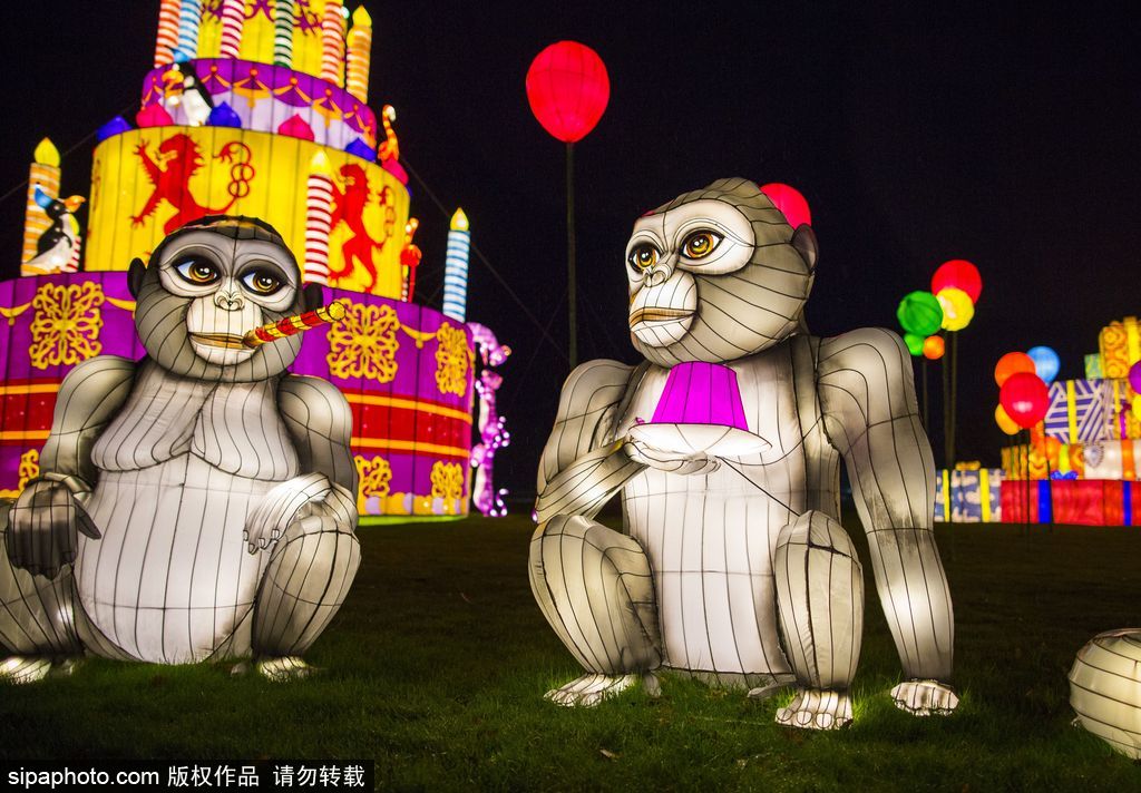 英國(guó)超大規(guī)模中國(guó)巨型燈籠會(huì) 豐富動(dòng)物造型燈飾亮相