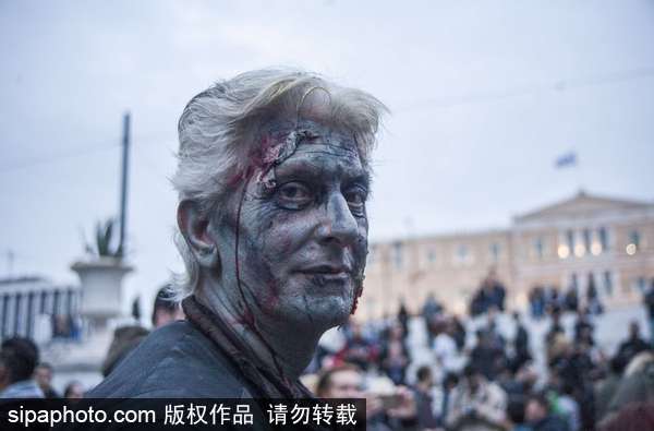 喪尸出籠！希臘雅典2017僵尸大游行血腥重口味（組圖）