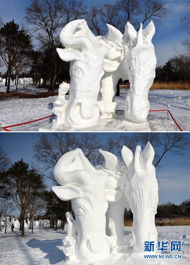 雪博會(huì)雪雕：從“精致”美到“抽象”美
