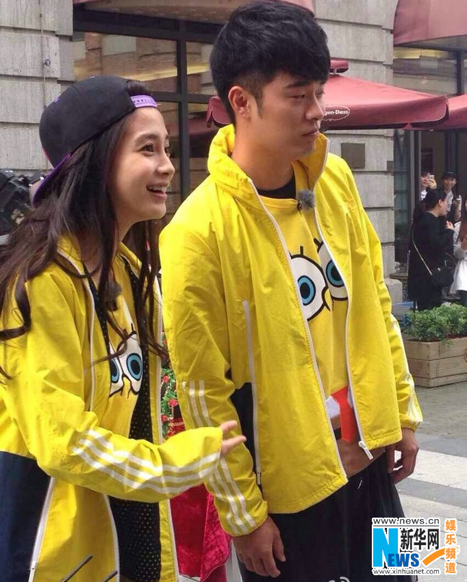 路人拍攝Angelababy跑男路透照 網友留言高糊也可愛