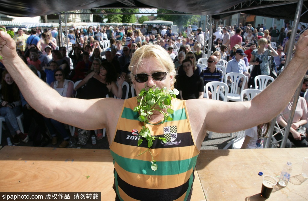 舌尖上的美食？英國(guó)吃豆瓣菜大賽眾選手大快朵頤瘋狂塞菜