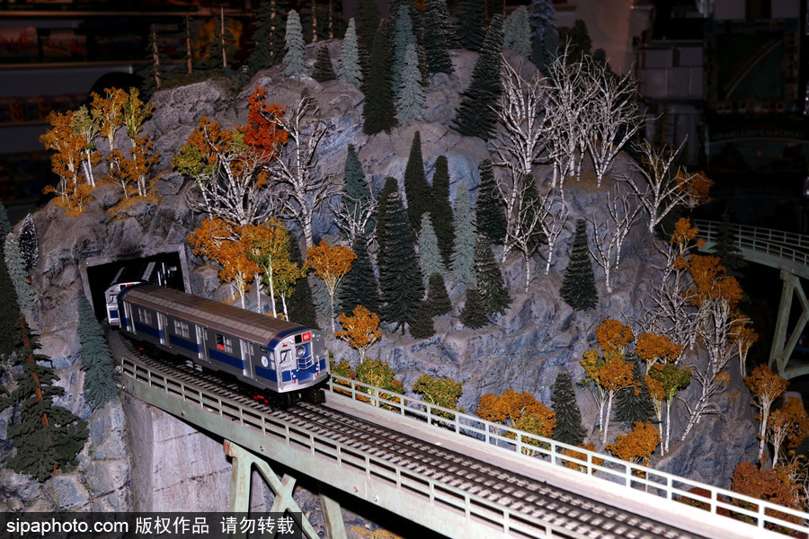 紐約圣誕節除了櫥窗燈飾 還有超萌的中央火車站迷你火車