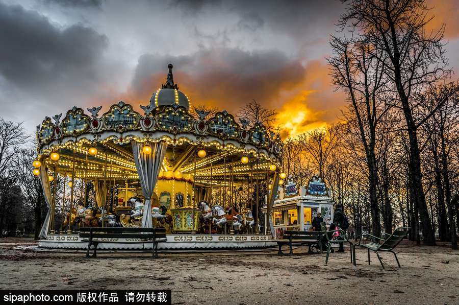 歡樂落幕 巴黎日落時分風光美景