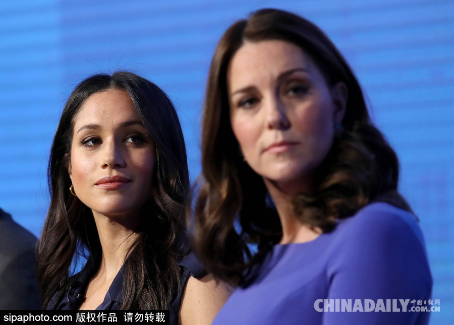 英國(guó)王室出席首屆皇家基金會(huì)論壇 凱特王妃與梅格漢·馬克爾同框不相上下