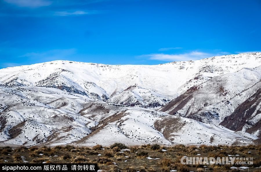 感受美國內(nèi)華達(dá)州冬季風(fēng)光 人煙稀少一望無垠