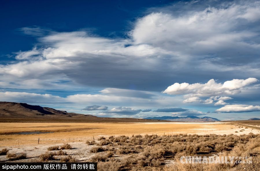 感受美國內(nèi)華達州冬季風光 人煙稀少一望無垠