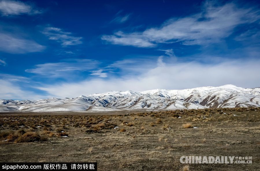 感受美國(guó)內(nèi)華達(dá)州冬季風(fēng)光 人煙稀少一望無(wú)垠