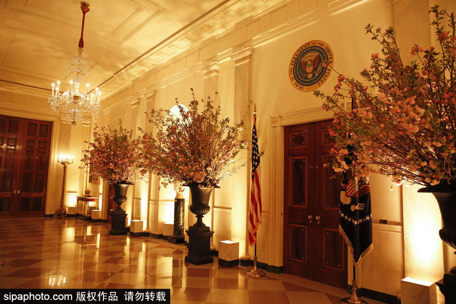 高貴又奢華！特朗普歡迎馬克龍宴會陳設曝光