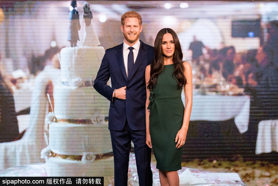 預(yù)熱婚禮？英國哈里王子與未婚妻梅根·馬克爾蠟像公開