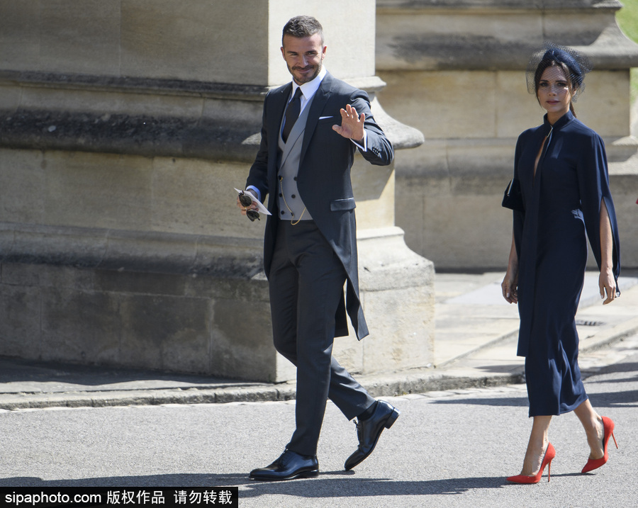 哈里王子大婚現場名流云集 貝克漢姆夫婦盛裝亮相