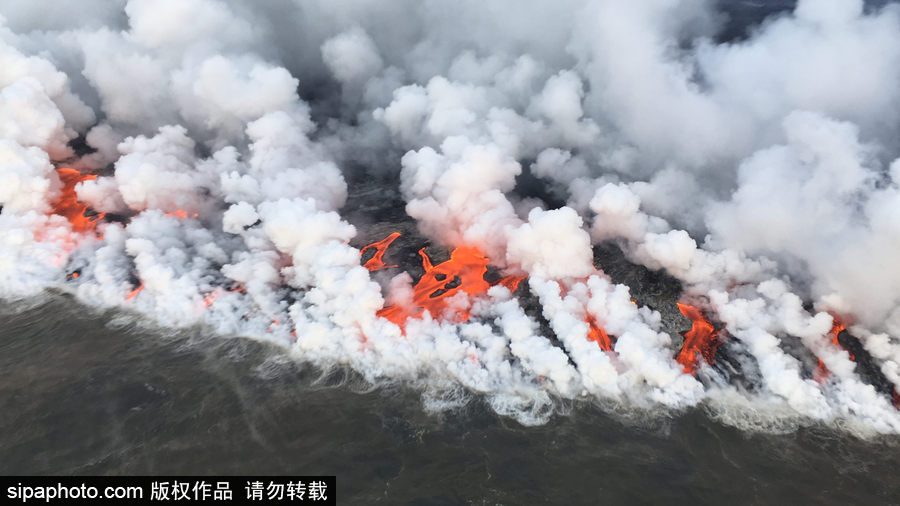美國基拉韋厄火山持續活躍 巖漿流動似火龍