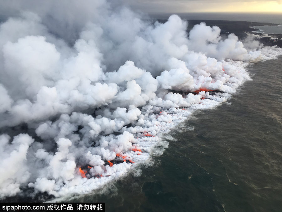 美國基拉韋厄火山持續活躍 巖漿流動似火龍