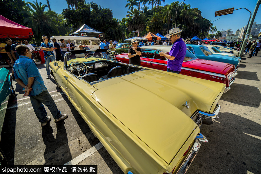 閃閃發(fā)光的復(fù)古時(shí)尚 巴西圣保羅舉行老爺車(chē)大“集會(huì)”