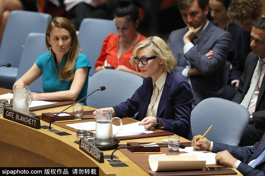 大魔王氣場超強！好萊塢女星凱特·布蘭切特現身聯(lián)合國會議