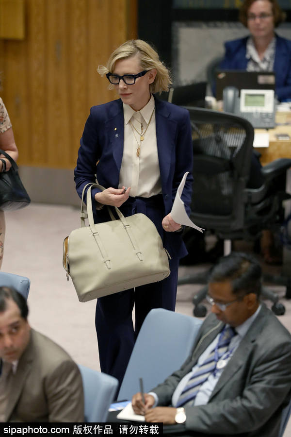 大魔王氣場超強！好萊塢女星凱特·布蘭切特現身聯合國會議