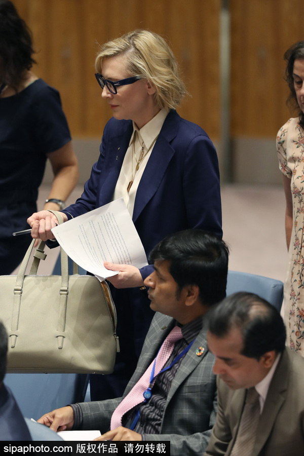 大魔王氣場超強！好萊塢女星凱特·布蘭切特現身聯合國會議