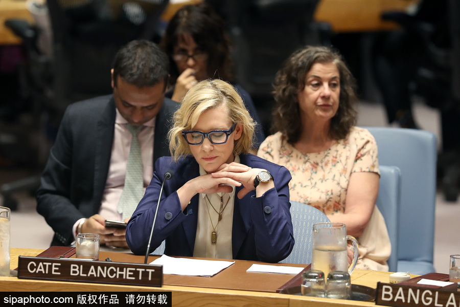 大魔王氣場超強！好萊塢女星凱特·布蘭切特現身聯合國會議