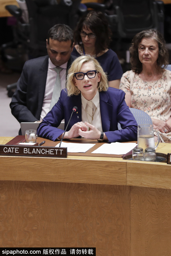 大魔王氣場超強！好萊塢女星凱特·布蘭切特現身聯合國會議
