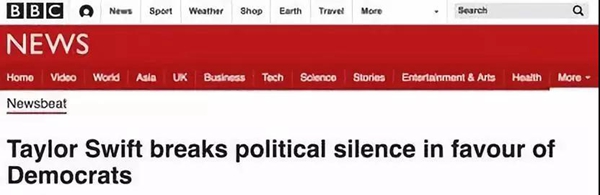 霉霉打破沉默表達政治立場，特朗普：對她歌的喜愛減少25%丨外媒說