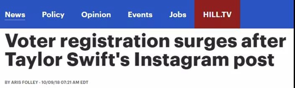 霉霉打破沉默表達政治立場，特朗普：對她歌的喜愛減少25%丨外媒說