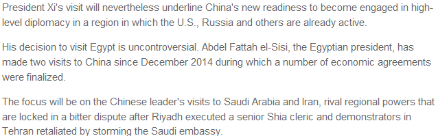 習主席中東之行老外談(11): 中國開啟中東外交推動地區和平進程