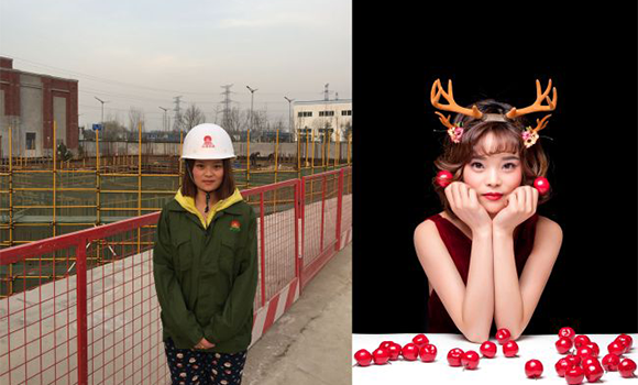 當(dāng)女工們脫下工裝走進照相館 對比照讓人感嘆